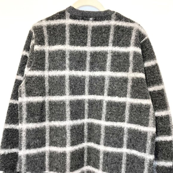 Grey Plaid Brushed Wool Sweater Size M - NWOT - Picture 5 of 5